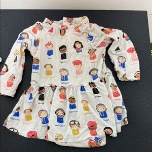 Colorful Character Print Dress - angel dear